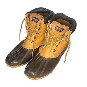 THINSULATE Duck Boots Insulated Ankle Tan‎ Brown Waterproof Winter Snow Rain 12